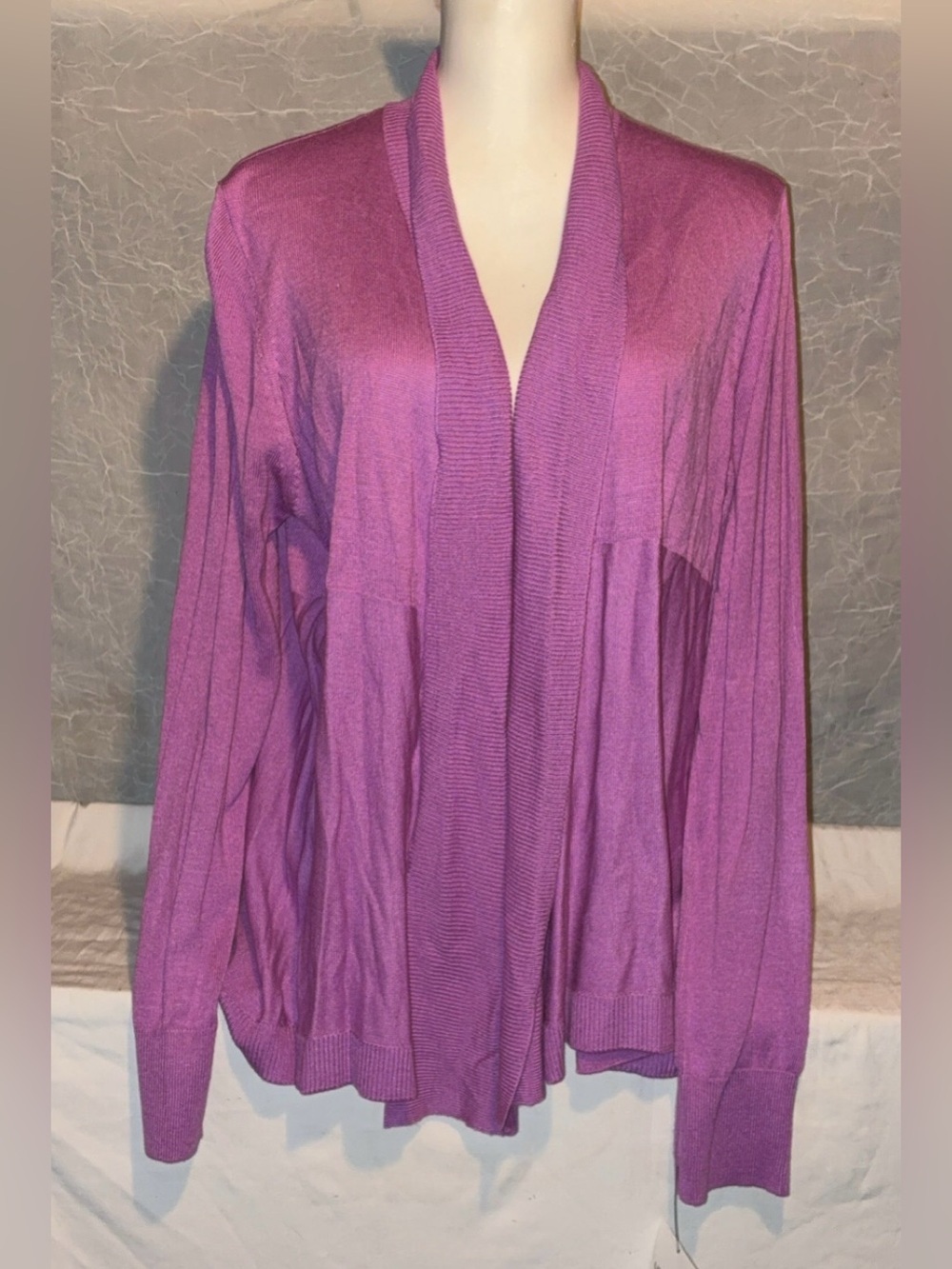 Liz Claiborne Petite XL Purple Open Front Cardigan Sweater